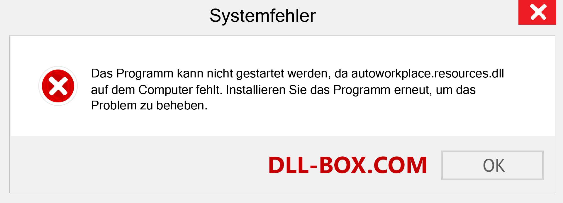 autoworkplace.resources.dll-Datei fehlt?. Download für Windows 7, 8, 10 - Fix autoworkplace.resources dll Missing Error unter Windows, Fotos, Bildern